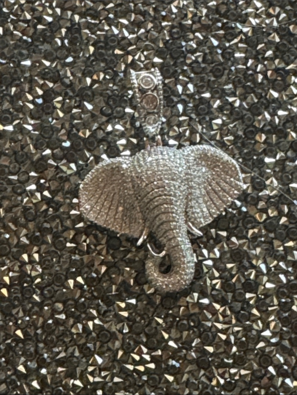 Sterling Silver Crystal Elephant Pendant For Necklace .925, New, in Bag